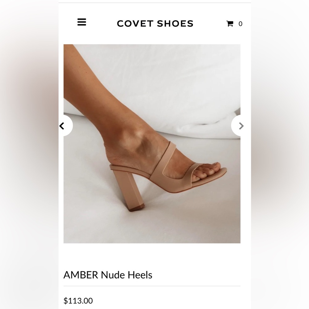 COVET Nude Block Heel Mules